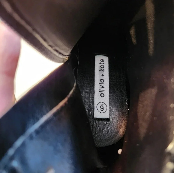 NWOT || OLIVIA + KATE || Rachel black, block booties, heels, vegan, size 6 - Picture 6 of 6